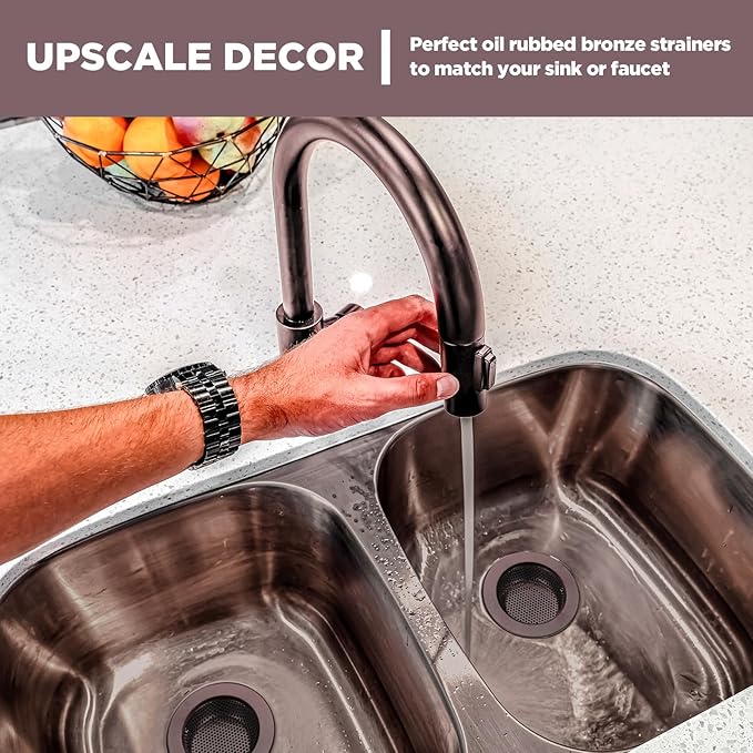 Retisee 2 Pcs Sink Strainer Stainless Steel Kitchen Sink Drain Strainer Basket