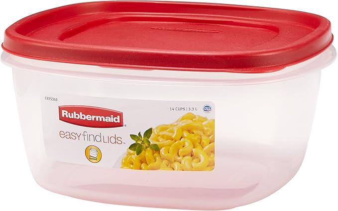 Rubbermaid Easy Find Lids Food Storage Container, 14 Cup, Racer Red