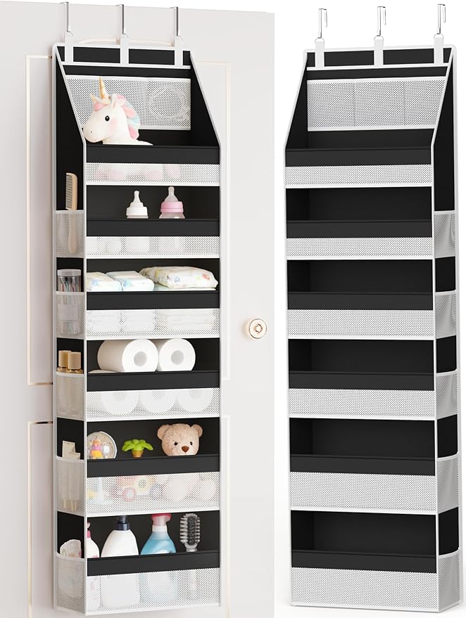 Criusia Over the Door Organizer, Heavy-Duty 6-Shelf Hanging Storage