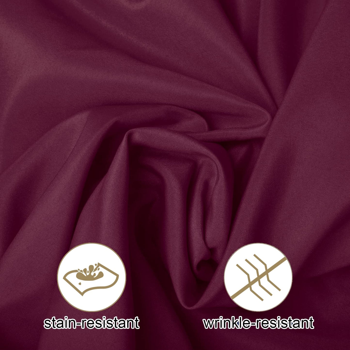 Ascoza 2pack 90x132 Inch Burgundy Rectangular Tablecloth 6 Feet Table Cloth in Polyester Fabric for Wedding/Banquet/Restaurant/Parties