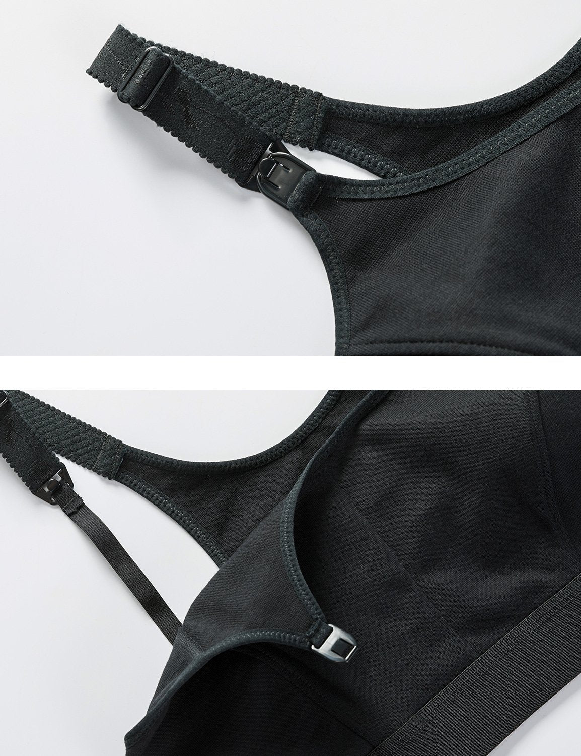 Gratlin Women's Full Support Comfort Plus Size Cotton Maternity Nursing Bra, 5XL, Black