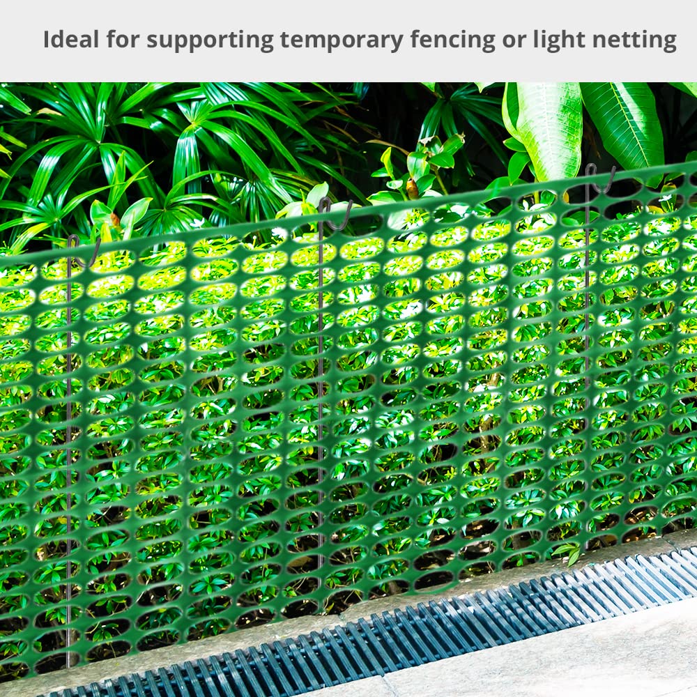 ANSIO Fencing Pin 1.2m Long 8mm Thick Steel Fencing Pins Road Pins Non-Galvanised Metal Pins for Temporary Outdoor Garden Decking & Fencing (10 Pack)