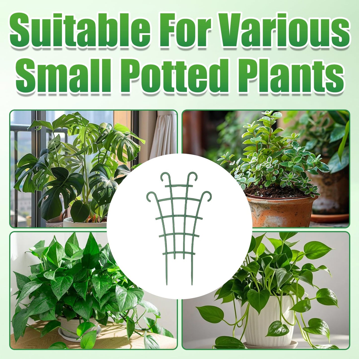 4PCS Indoor Small Trellis,Stackable Plant Trellis for Indoor Climbing Plants,Small Plant Climbing Trellis for Potted Plants Plastic Climbing,Potted Plant Trellis for Houseplants