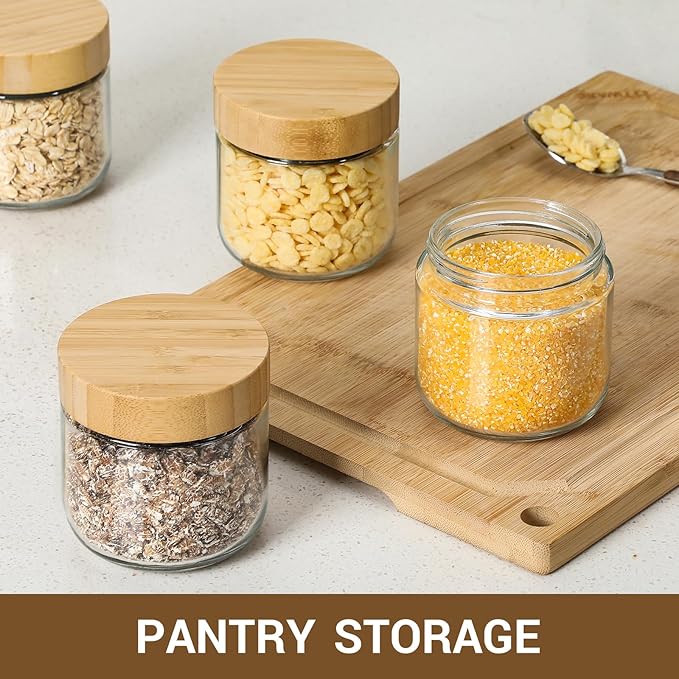 NETANY 4-pack 8oz Glass jars
