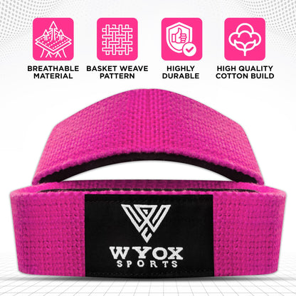 WYOX Figure 8 Weight Lifting Straps for Weightlifting Heavy Duty Deadlifting Workout Straps | Wrist Wraps Gym Equipment Gear Men Women PAIR (Pink, Standard)