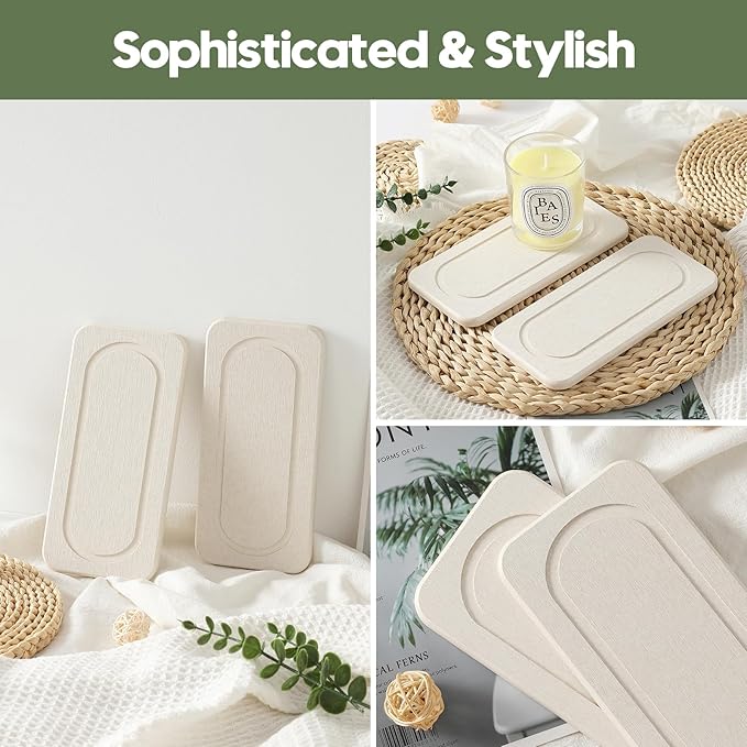 2Pack Diatomite Stone Sink Tray, Water Absorbing Faucet Mat