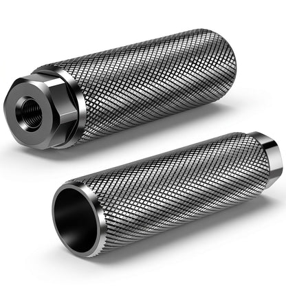 Chsoejuf 2PCS Bike Pegs, Bike Pegs for 3/8 Inch Axles, Aluminum Alloy Anti-Skid Stunt Bicycle Peg, BMX Peg Bicycle Accessories for Mountain Bikes Cycling Rear Stunt Peg(Black)