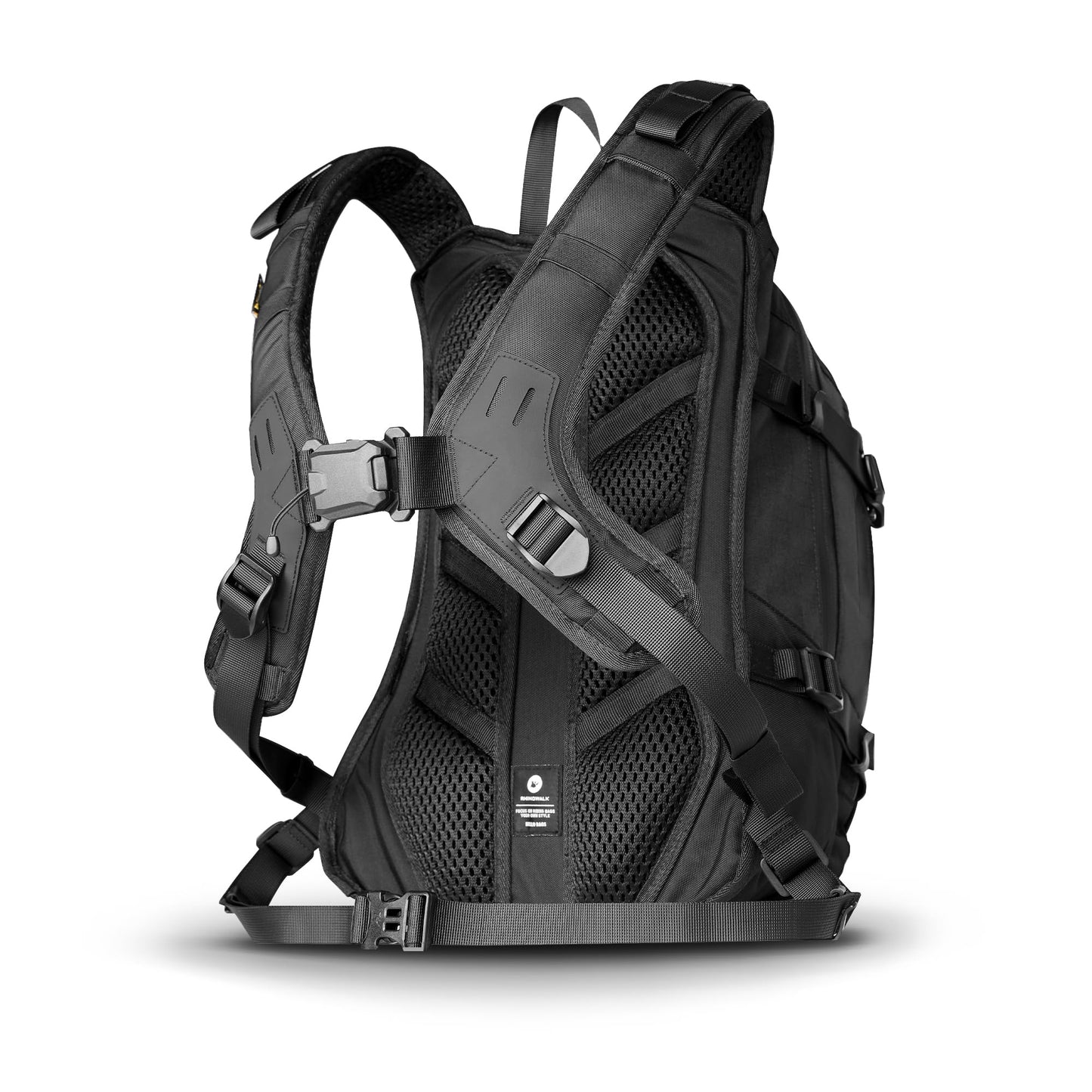 Rhinowalk Motorcycle Backpack Helmet Holder Hydration Bladder Compartment Magnetic Fastening Buckle MOLLE System Rain Cover – Multi-Purpose Sports Backpack for Cycling, Hiking, Running, Camping