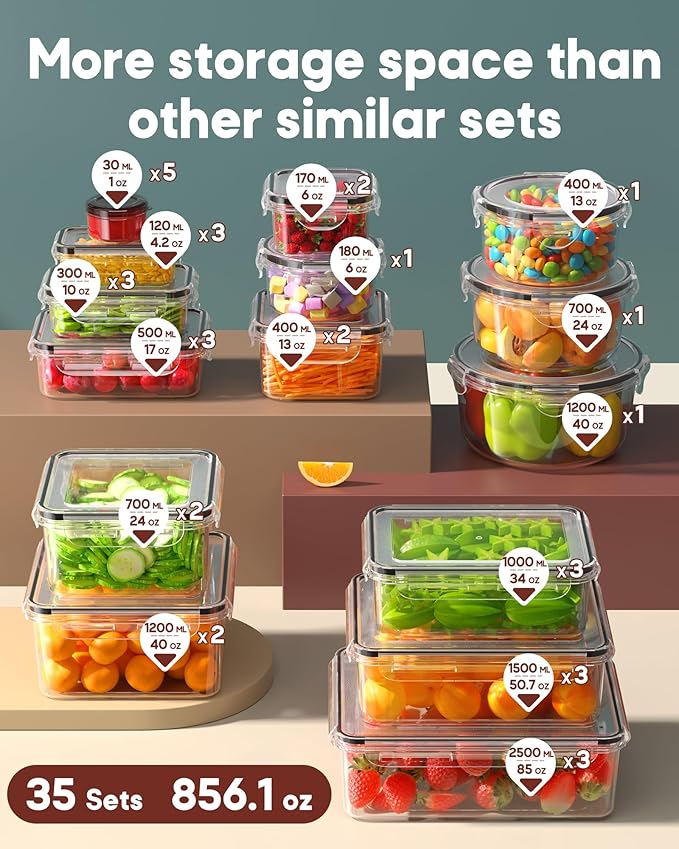70 PCS Food Storage Containers