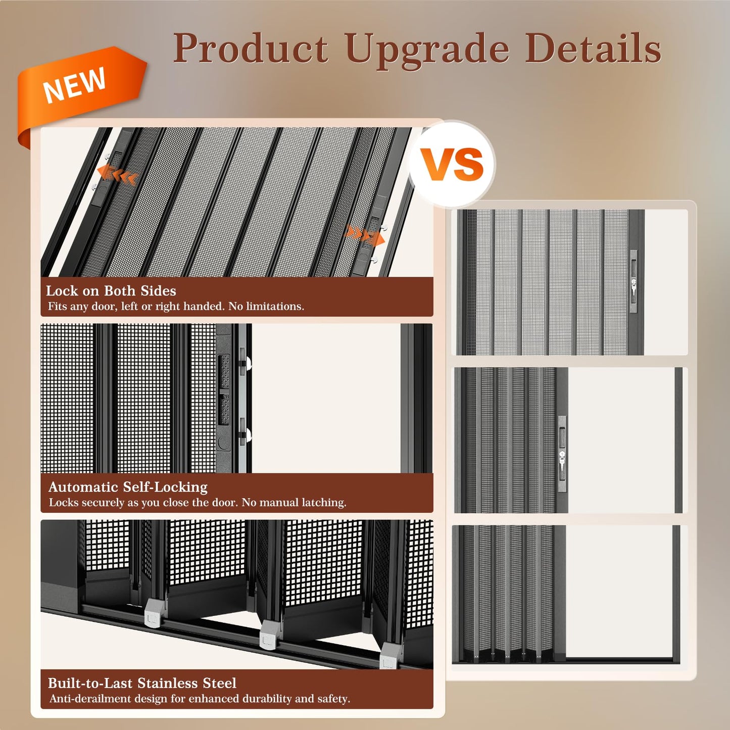 Yotache Retractable Screen Door Fits 36"x80" to 36.5"x80.5" Doors - Aluminum Frame & Pet-Proof Mesh - Magnetic Self-Latching Convenient Sliding Door with Left and Right Openings