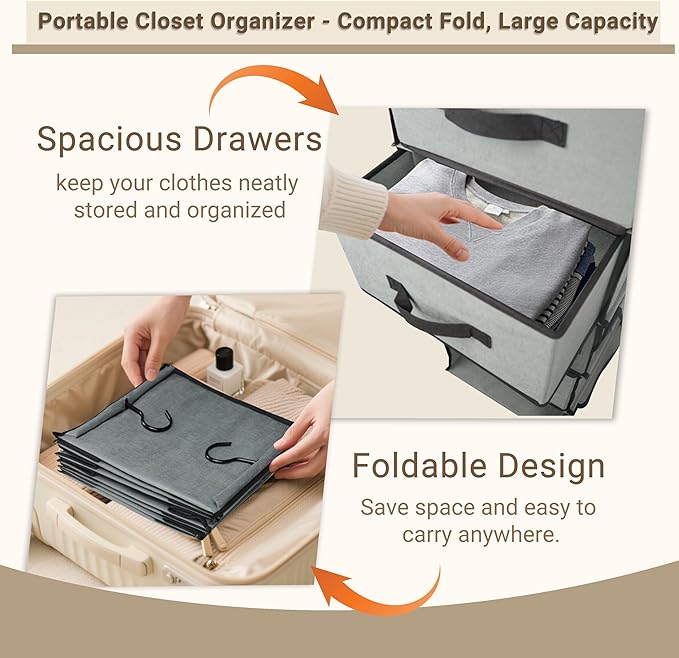 2-in-1 Durable 6-Tier Hanging Closet Organizer