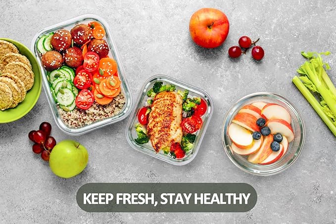 M MCIRCO 24-Piece Glass Food Storage Containers