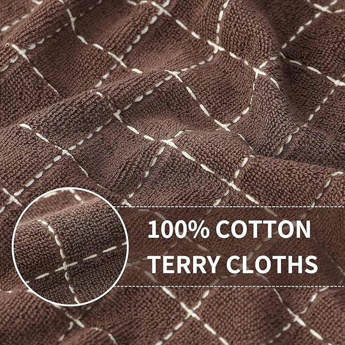 Homaxy 100% Cotton Terry Kitchen Towels, Checkered Designed, Soft and Super