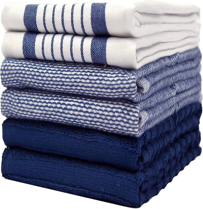 Premium Kitchen Towels | Large Cotton Dish Towels | Flat & Terry Highly