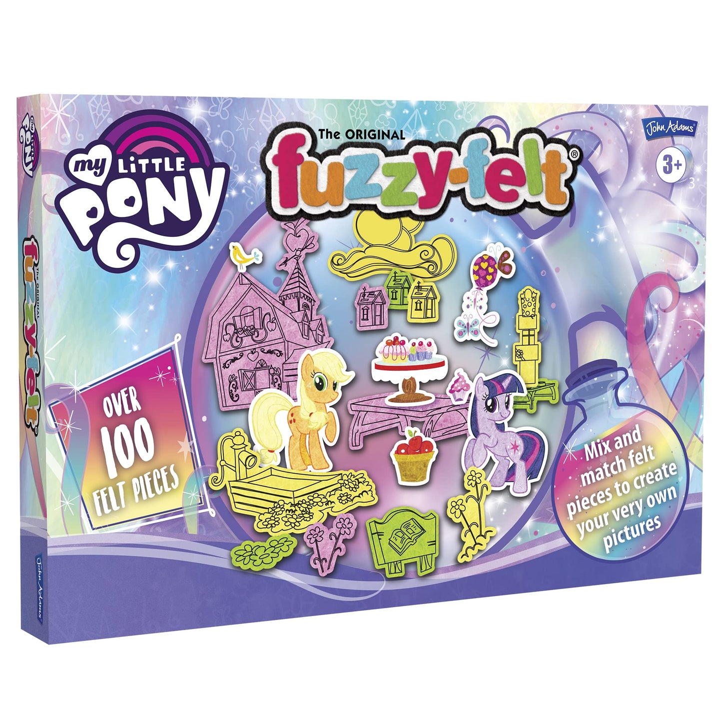 John Adams | Fuzzy-Felt - My Little Pony Activity Set: Mix and match felt pieces to create your very own pictures| Preschool toy| Ages 3+
