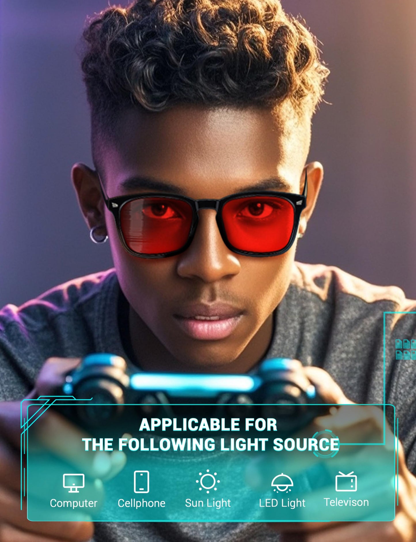 TIJN Sleep Glasses for 99.9% Blue Green Light Blocking Dual AR Coatings Red Lens for Computer Gaming Reduce Eyestrain