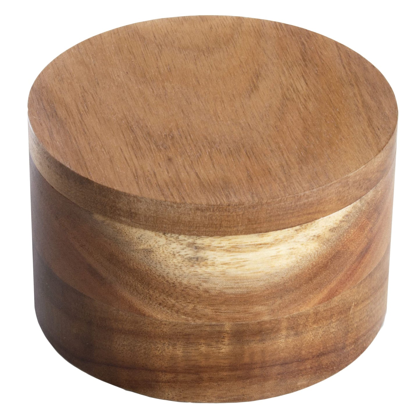 Totally Bamboo Rock & Branch Acacia Duet Salt and Pepper Bowl, Salt Cellar and Storage Box with Two Compartments, Magnetic Swivel Lid