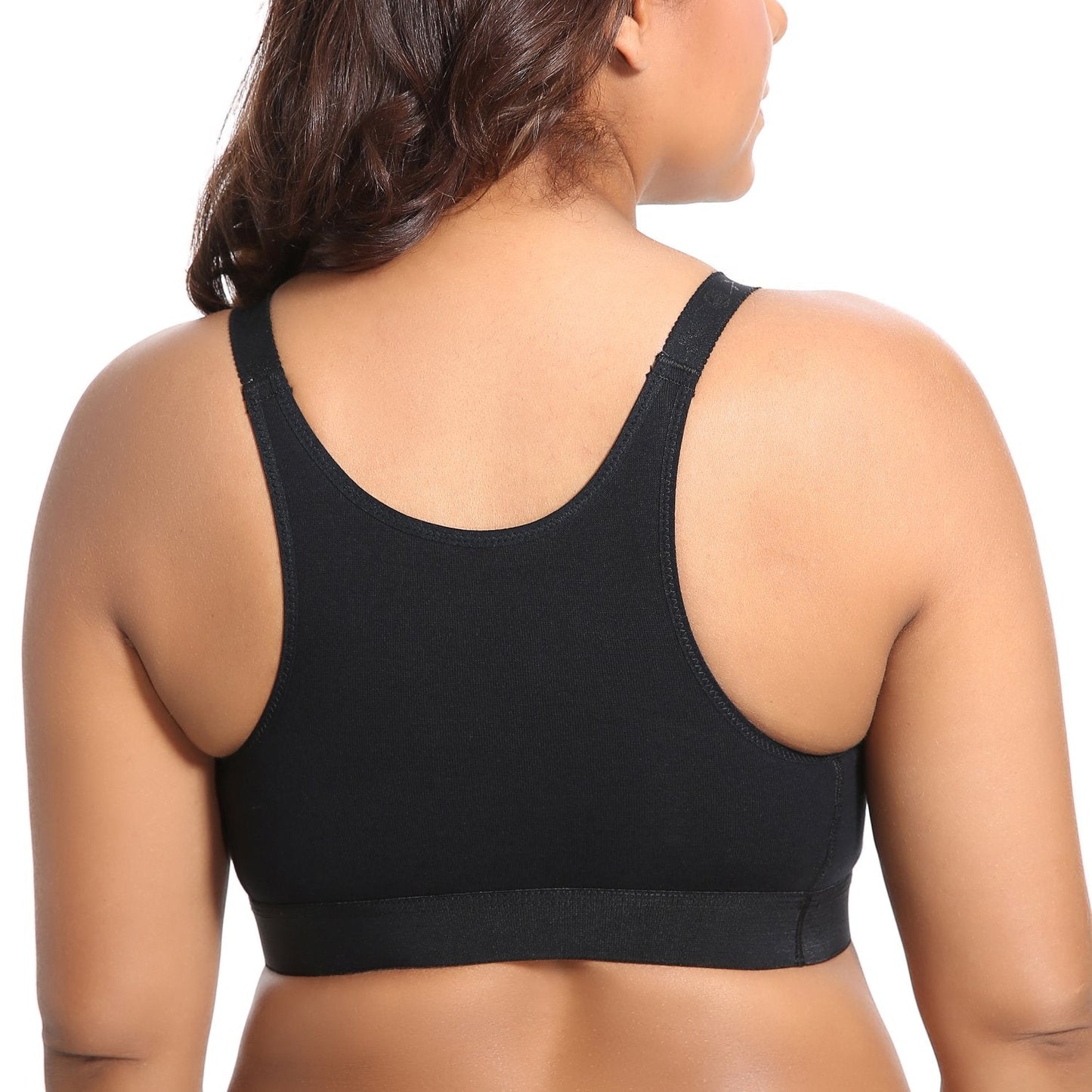 Gratlin Women's Full Support Comfort Plus Size Cotton Maternity Nursing Bra, 5XL, Black