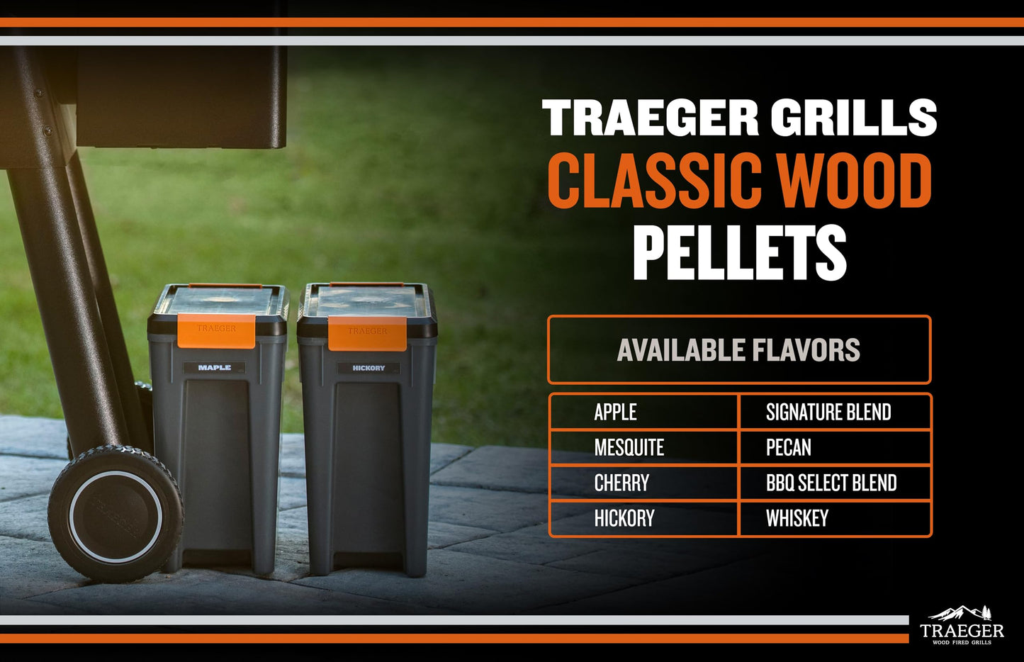 Traeger Grills BAC637 Stay Dry Pellet Storage Bin with Locking Lid, 22lb Capacity Wood Pellet Container with Flavor Stickers, Stackable Design, Airtight Storage for Grill Pellets