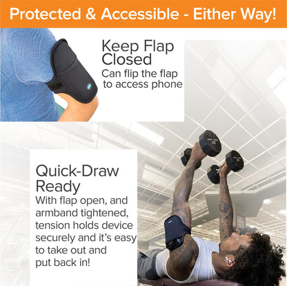 Tune Belt AB93 Running Armband: Easy-Access (Slide Phone in/Out); Universal No-Bounce Fit for iPhone Pro Max & Galaxy Ultra; Soft, Stretchy, Water-Resistant with Key/Card Pocket for Workouts & Sports