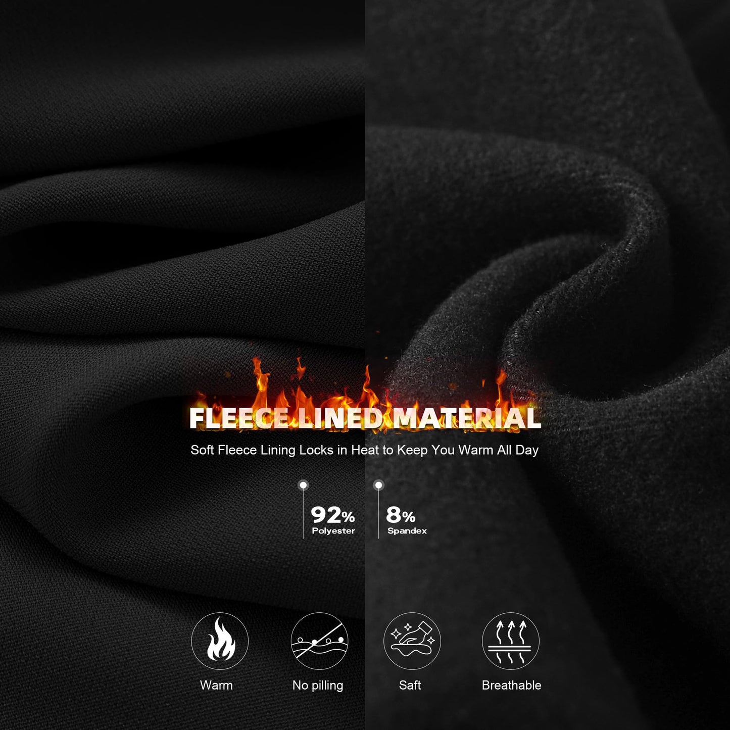 Hi Clasmix Fleece Lined Leggings Women - Seamless Thermal Winter High Waisted Tummy Control Thick Warm Yoga Pants