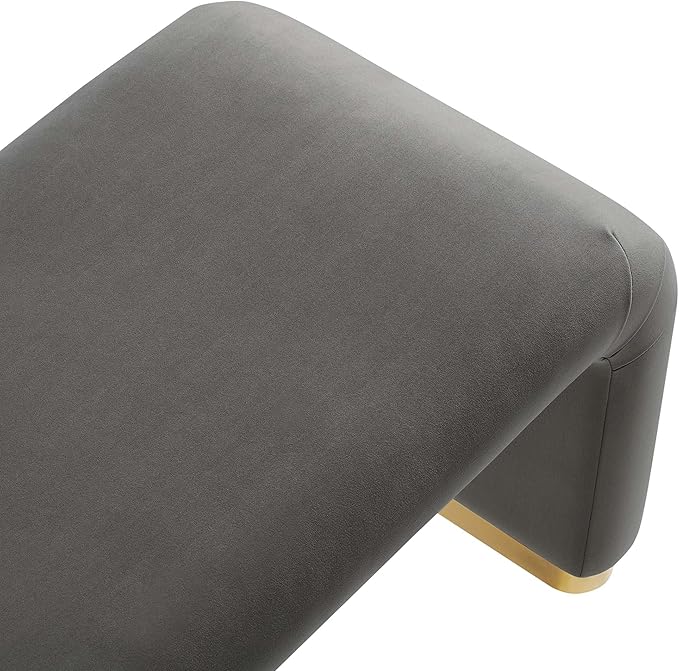 Modway EEI-6734-BRA-STG Koda Performance Velvet Waterfall Long Bench, Brass