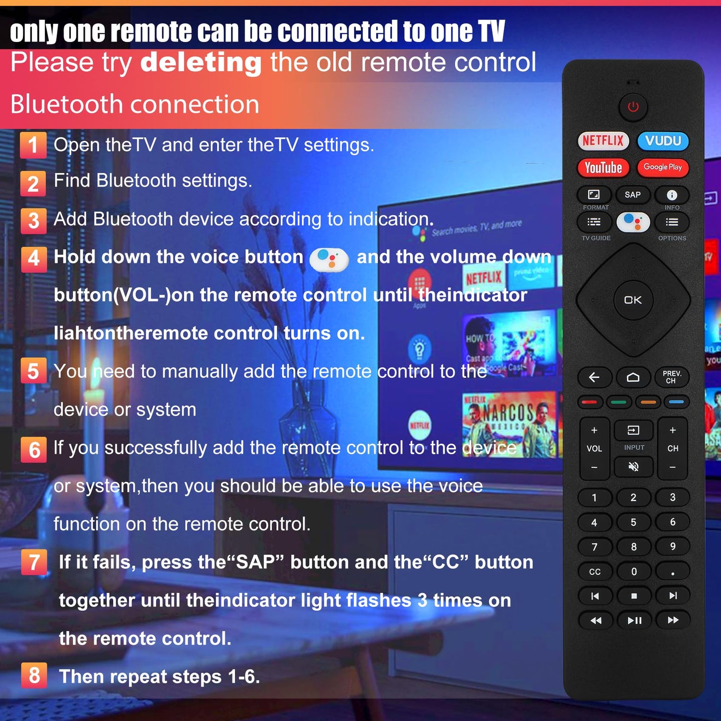 Voice Remote Control for phillips Voice TV Replacement. Universal Remote Control for Philip 4K UltraHD Smart Android TV with Google Assistant. for Philips 43" 50" 55" 65" 75" Class 5704 5504 5604 5806