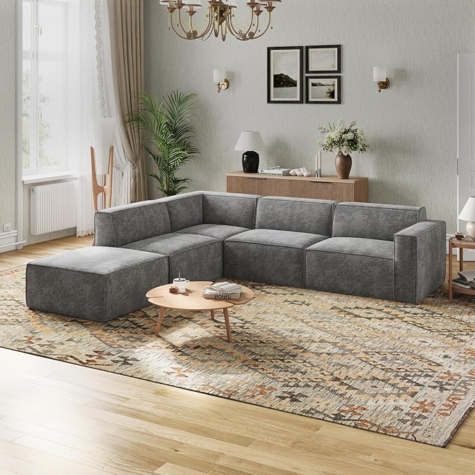 Novilla 109" Modular Sectional Sofa, No Assembly Cloud Sectional Couch