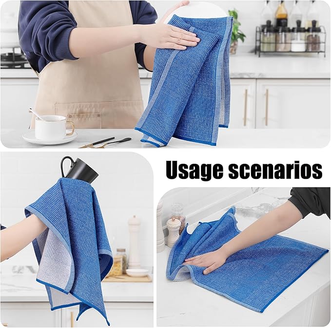 Homaxy Premium Kitchen Towels, Large Cotton Kitchen Hand Towels, Flat and Terry