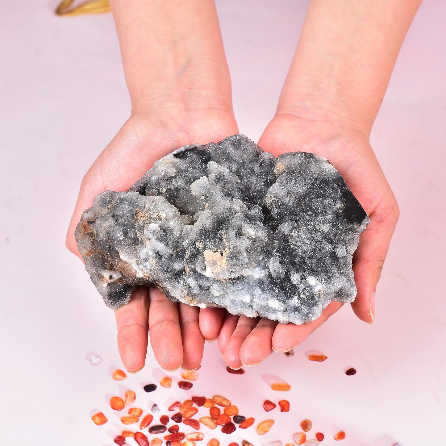 JIC Gem Natural Sphalerite Mineral Specimen Crystal Cluster Stone High Energy Crystal Geode Cluster Aura Crystal Rock Mineral Specimens Reiki Wicca Healing and Calming Effects 2.0-2.4 lbs