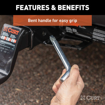 CURT 21551 Swivel Trailer Hitch Pin, 5/8-Inch Diameter, Fits 2-Inch Receiver,Chrome