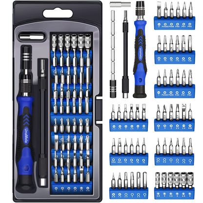 UnaMela Electronics Precision Screwdriver Set: 61 in 1 Small Magnetic Repair Tool Kit Mini Screw Driver with Case for Computer, Laptop, PC, iPhone, Xbox, PS4/5, Controller, Gamer Tech Gifts for Men