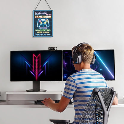 Welcome to the Game Room Neon Sign - Game decor for boys room,Perfect Gamer Gift for Son, Friends, Game Lover（11 * 8inches，Rope included）