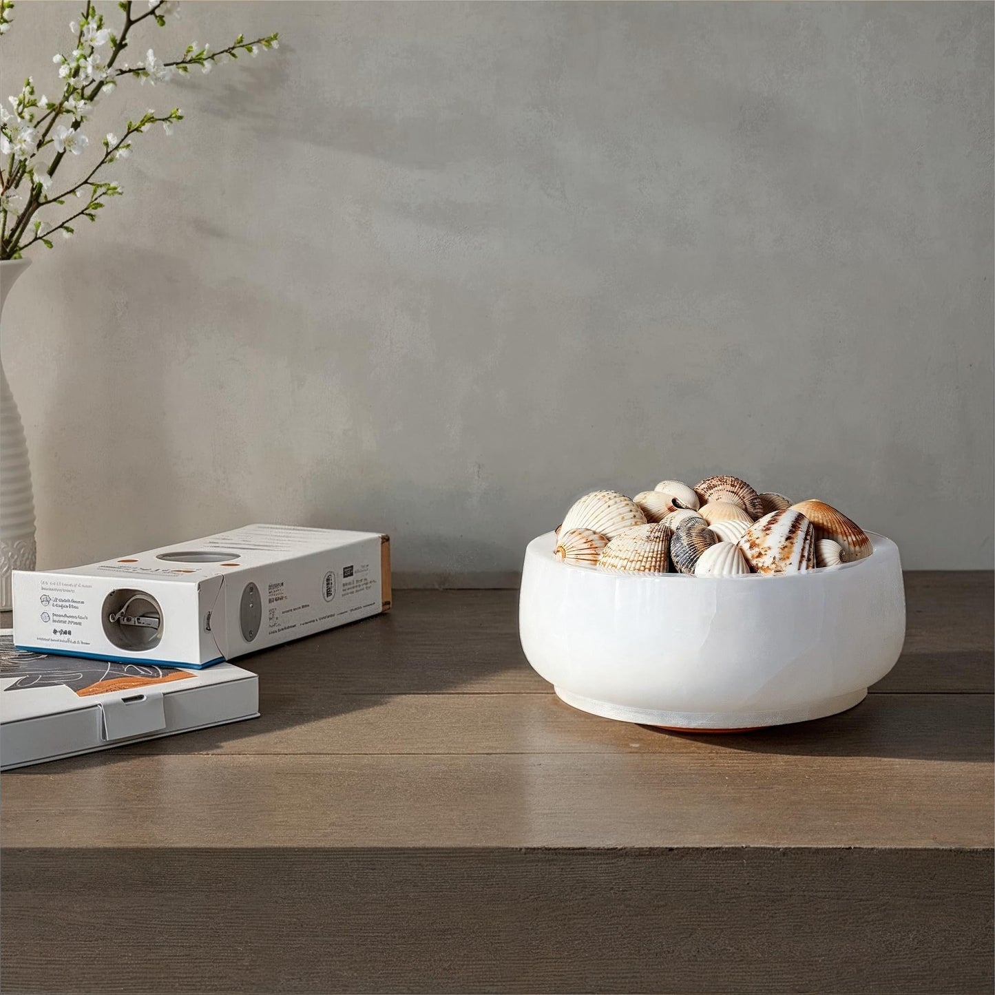 Creative Co-Op Round Alabaster Bowl, White