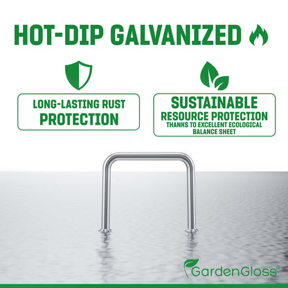 GardenGloss Heavy Duty Garden Pegs Made of Steel - Strong Metal Pegs for Membrane, Netting and Fence - Anti-Rust Landscape Staples (25pcs)