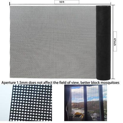 304 Stainless Steel Mesh Screen, 12 Mesh 304 Stainless Steel Security Screen, PVC Coated Heavy Duty 47inch x 118 inch Wire Mesh Window Screen Hardware Cloth Sturdy Metal Mesh Door Security Screen Mesh