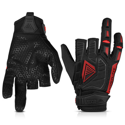 Glove Station Hyper-Fit Tactical Shooting & Work Gloves - Red, Large - 2 Fingerless Design Paintball & Airsoft Gear for Men with Outstanding Grip for Combat, Hunting, Shooting, & Work