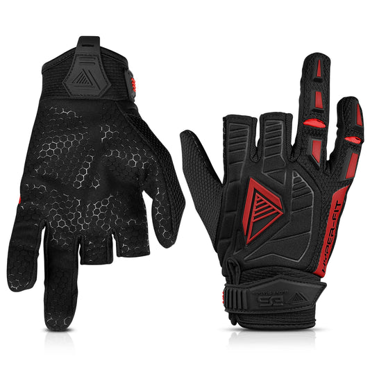 Glove Station Hyper-Fit Tactical Shooting & Work Gloves - Red, Large - 2 Fingerless Design Paintball & Airsoft Gear for Men with Outstanding Grip for Combat, Hunting, Shooting, & Work