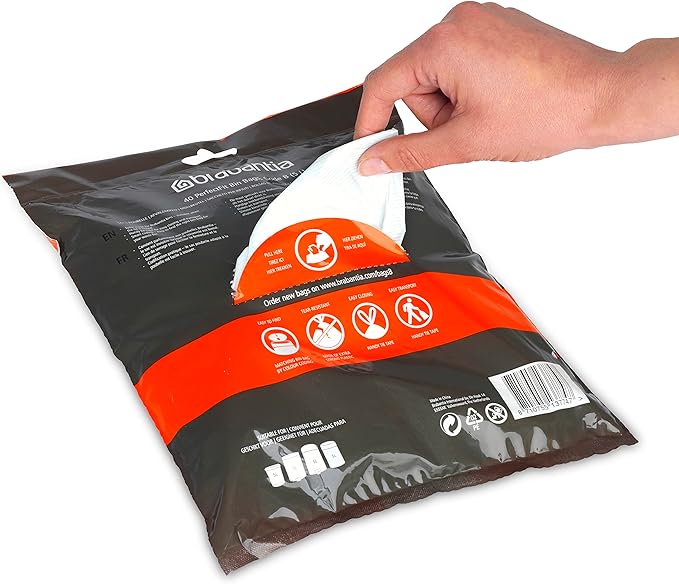 Brabantia PerfectFit Trash Bags Thick Plastic Trash Can Liners