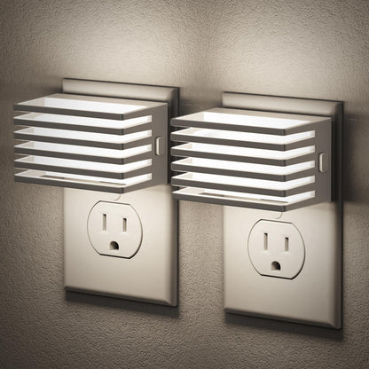 JandCase LED Night Light, [2 Pack] Night Lights Plug into Wall with Dusk to Dawn Sensor, Dimmable Plug in Night Light, Adjustable Brightness, 3000K Soft White Nightlight for Bedroom Bathroom Hallway