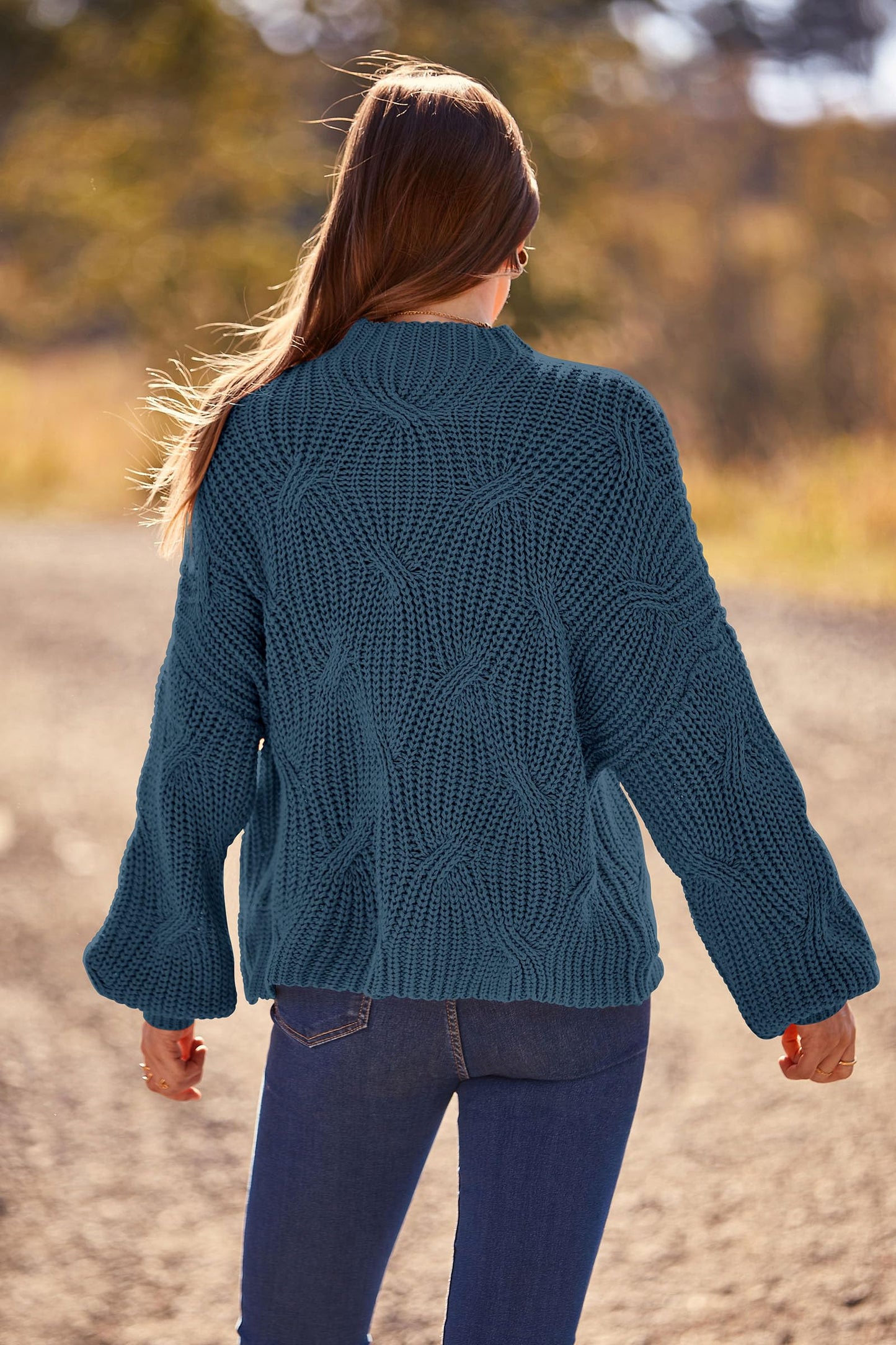 PRETTYGARDEN Women's Fall Oversized Pullover Sweaters Casual Crewneck Long Sleeve Chunky Cable Knit Tops Winter Clothing