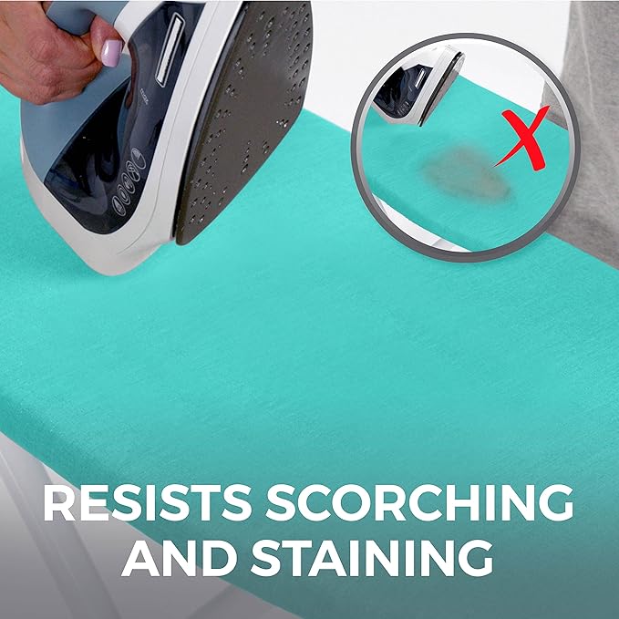 HOME GENIE Ironing Board Cover, Extra Thick Padding, Scorch Resistant Silicone