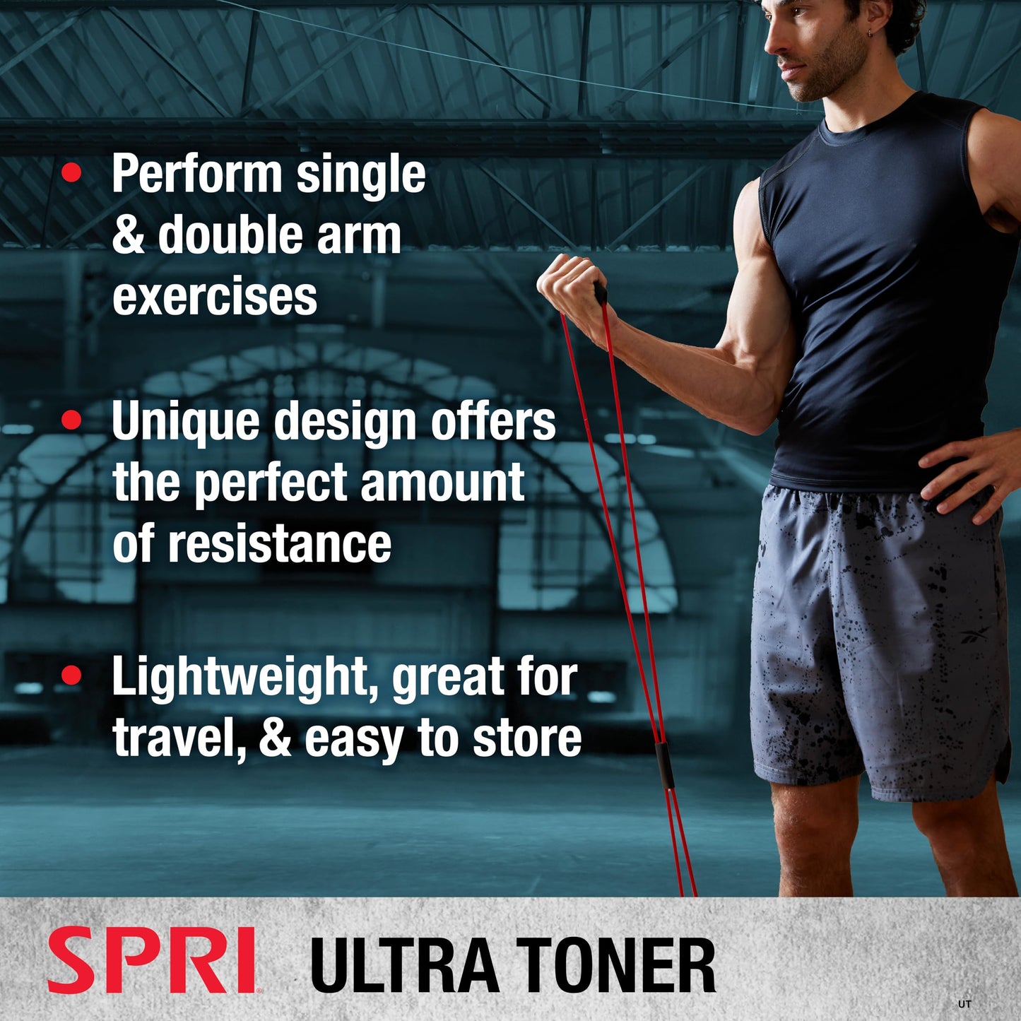 SPRI Ultra Toner Figure 8 Resistance Band with Padded Handles Great for Stretch, Exercise, Fitness Training, Yoga, Resistance Weights, Therapy, Gym or Home Workout Equipment.