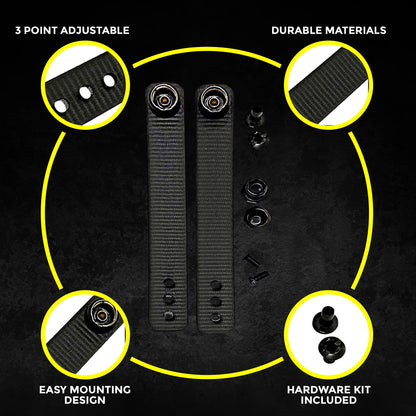 HolsterBuilder IWB Soft Holster Belt Loops - Holster Accessories with Dot Cap for Better Security, Heavy-Duty Belt Clip Works with 1.5" & 1.75" Belts - Kydex & Sheath Hardware Kit (Black)