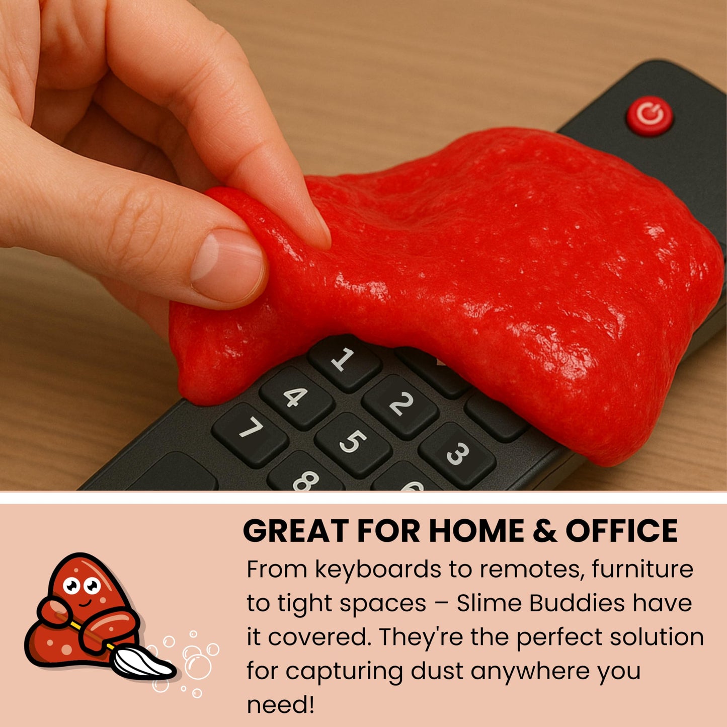 Slime Buddies Car Cleaning Gel Putty - Strawberry Scented Interior Detailing Tool for Cup Holders, Air Vents & Keyboard - Reusable Auto Detailing Accessories - Dust Remover Goop - Gift for Men Women