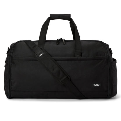 Halfday Convertible 2-in-1 Premium Garment Duffel Weekender Bag 45L: Wrinkle-Free Travel (Hanging Suit Compartment, Shoe Pockets, Trolley Sleeve), Balistic Nylon Carry-on, Jet