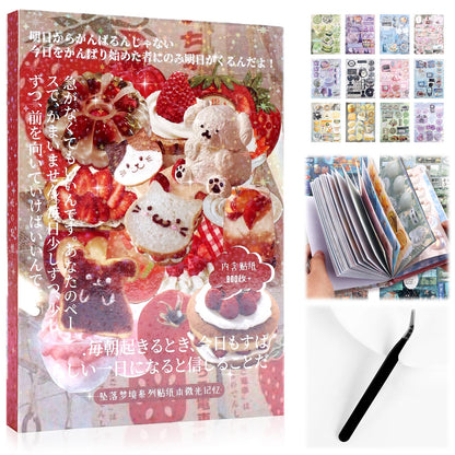 800Pcs Cute Scrapbook Stickers Travel Y2k Japanese Sticker Book for Adult Kawaii Korean Stickers for Journaling Heisei Retro Aesthetic Sticker Manga Style Decor for DIY Craft Junk Journal Gifts Memory