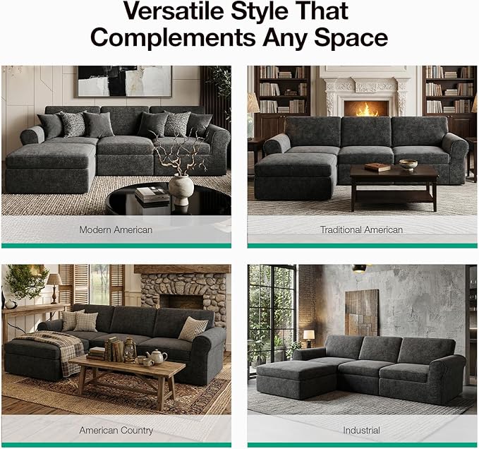 Novilla 108" Modular Sectional Sofa, Modular Sectional Couches