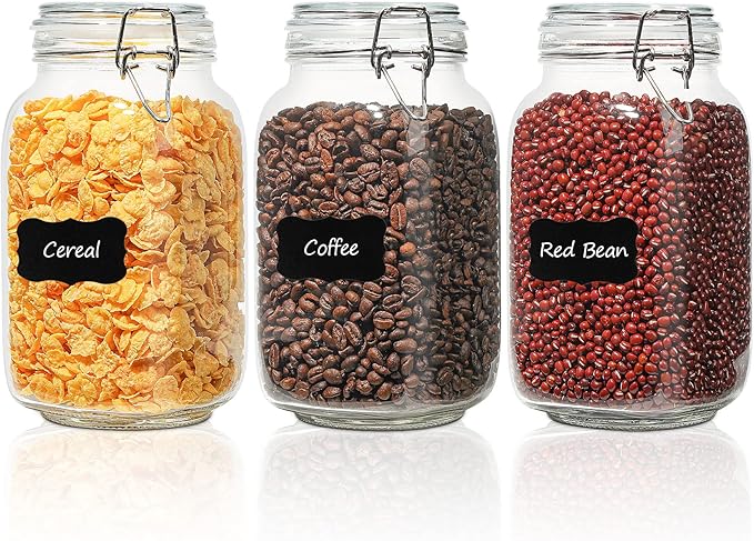 ComSaf Airtight Glass Canister Set of 3