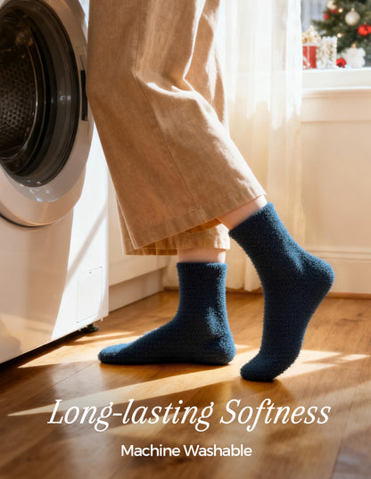 TEHOOK Warm & Cozy Valentines Gifts for Women, Fluffy Fuzzy Plush Sleeping Slipper Socks - Soft Warm Fabric